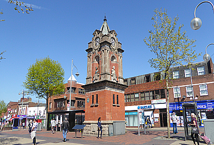 The iconic Bexleyheath Clock Tower on the Broadway near Paul Marro Cognitive Hypnotherapy practice